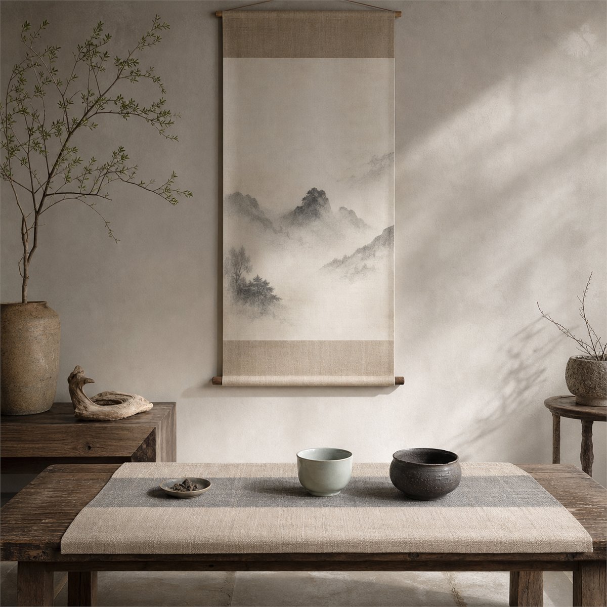 淡墨山水挂画